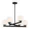 Designers Fountain Crown Heights 6 Light Modern Matte Black with Etched Opal Glass Shades Chandelier For Dining Rooms D252C-6CH-MB - alternate 1